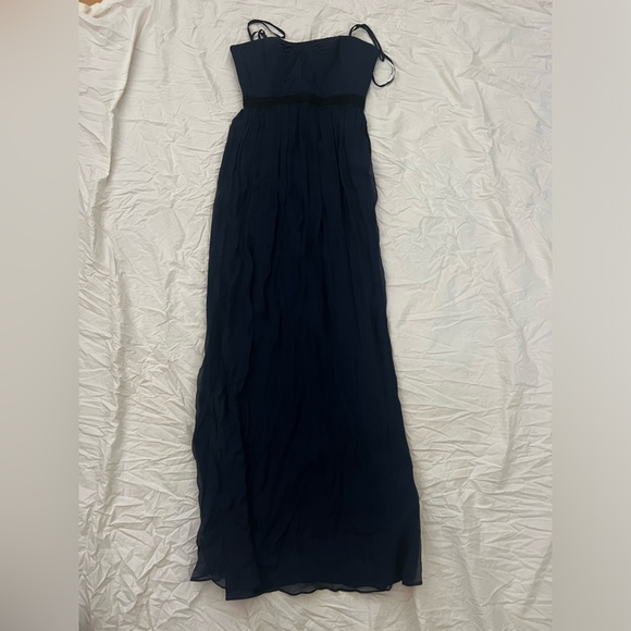 BCBG Max Azria Navy silk maxi size 2 - Picture 3 of 7